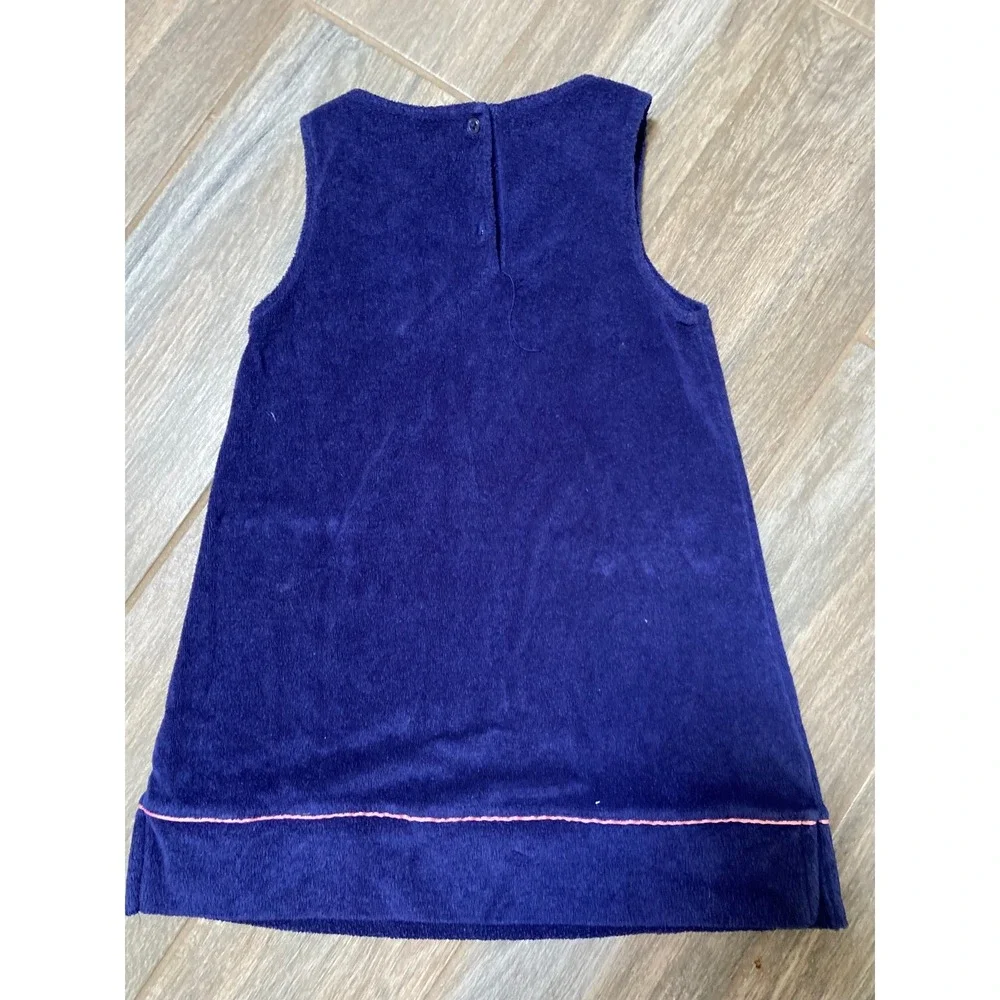 Janie and jack toweling‎ navy cover up with pink trim 4T